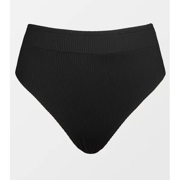 imageCUPSHE Women Swimsuit Bikini Bottom High Waisted Ribbed Textured Full Coverage Bathing SuitBlack