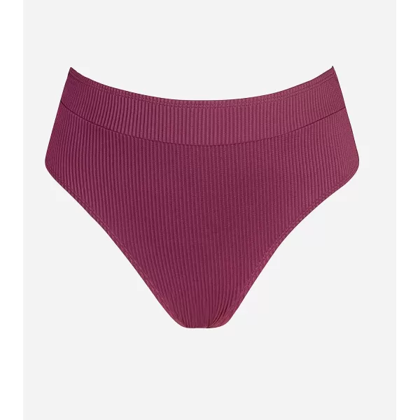 imageCUPSHE Women Swimsuit Bikini Bottom High Waisted Ribbed Textured Full Coverage Bathing SuitJam