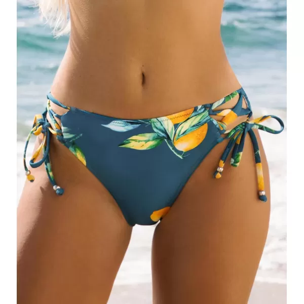 imageCUPSHE Women Swimsuit Bikini Bottom String Cheeky Side Tie Low Rise Bathing SuitIndigo Blue