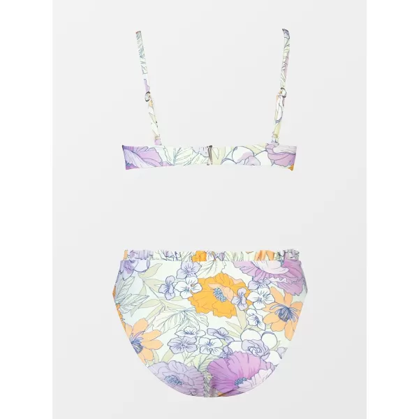 imageCUPSHE Women Swimsuit Bikini Set High Waisted Push Up Cheeky Drawstring Two Piece Bathing SuitLavender