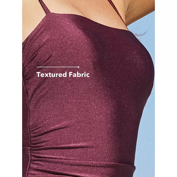 imageCUPSHE Women Swimsuit One Piece Bathing Suit Square Neck Cutout Back Tummy Control with Adjustable Spaghetti StrapsJam Red