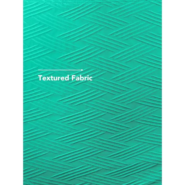 imageCUPSHE Women Swimsuit Plus Size Bikini Bottom High Waisted Full Coverage Bathing Suit Textured PatternTurquoise Green