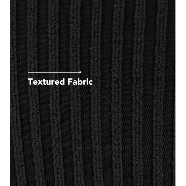 imageCUPSHE Women Swimsuit Plus Size Bikini Bottom High Waisted Ribbed Texture Modest Widen Band Bathing SuitBlack