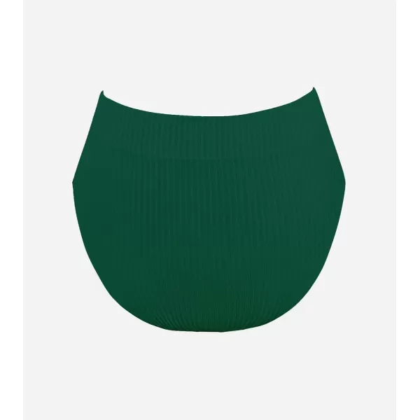 imageCUPSHE Women Swimsuit Plus Size Bikini Bottom High Waisted Ribbed Texture Modest Widen Band Bathing SuitGreen