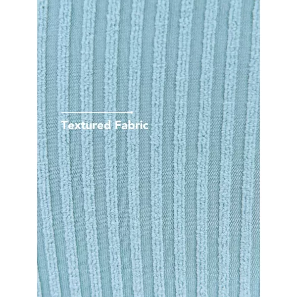 imageCUPSHE Women Swimsuit Plus Size Bikini Bottom High Waisted Ribbed Texture Modest Widen Band Bathing SuitLight Blue