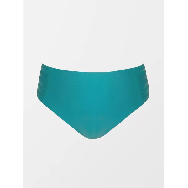 imageCUPSHE Women Swimsuit Plus Size Bikini Bottom High Waisted Ruched Cheeky Simple Bathing SuitTeal