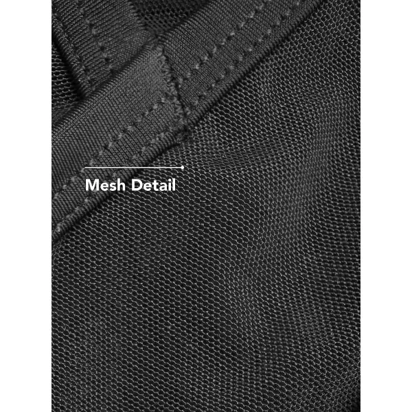 imageCUPSHE Women Swimsuit Plus Size One Piece Bathing Suit Deep V Neck Mesh Modest with Fixed Wide StrapsBlack