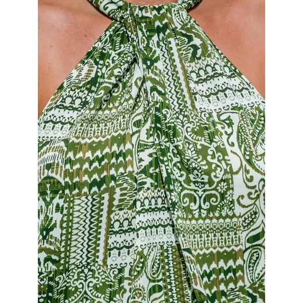 imageCUPSHE Women Top Halter Neck Sleeveless Blouse Twist Shirt Casual BeachGreen