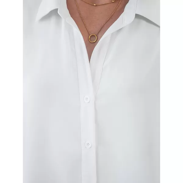 imageCUPSHE Women Tops Collared Neck Blouse Button Front Short Sleeves Tee Shirt CasualWhite