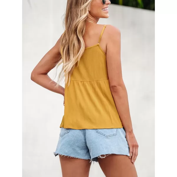 imageCUPSHE Women Tops Mustard Sleeveless Tee V Neck Shirt Casual SummerYellow