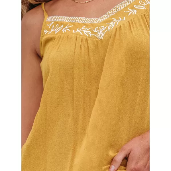 imageCUPSHE Women Tops Mustard Sleeveless Tee V Neck Shirt Casual SummerYellow