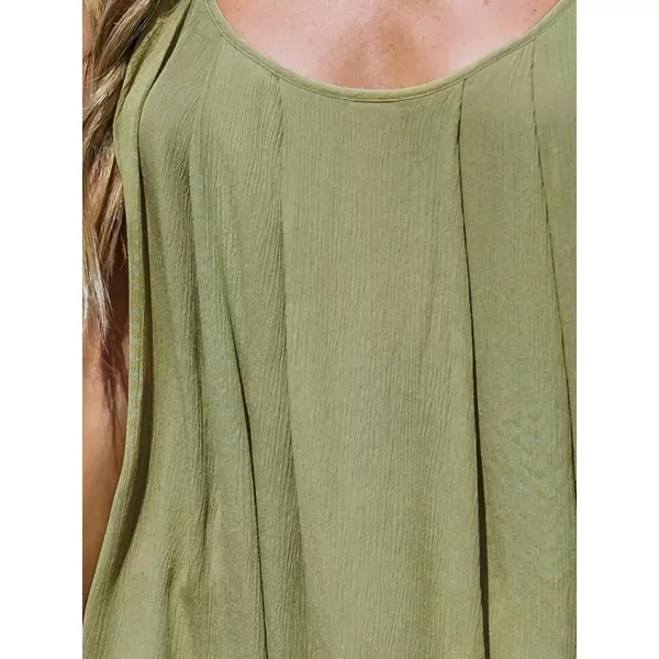 imageCUPSHE Women Tops Scoop Neck Cami Sleeveless Tank Loose Tee Solid Shirt Casual SummerGreen
