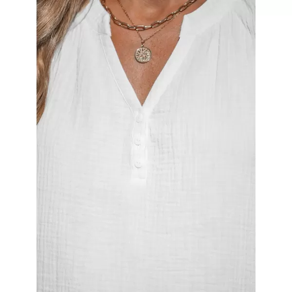 imageCUPSHE Women Tops Sleeveless Crinkle Tank VNeck Shirt Cami Casual Dressy SummerWhite