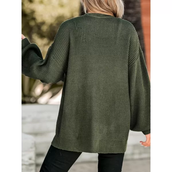 imageCUPSHE Women V Neck Cardigan Sweater Knit Casual with Long SleevesOlive
