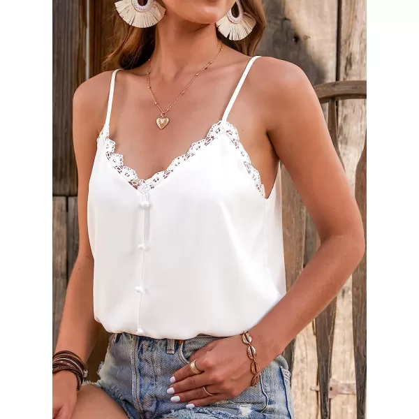 imageCUPSHE Womens Adjustable V Neck Blouse Mesh Thin Straps Tops with SleevelessWhite