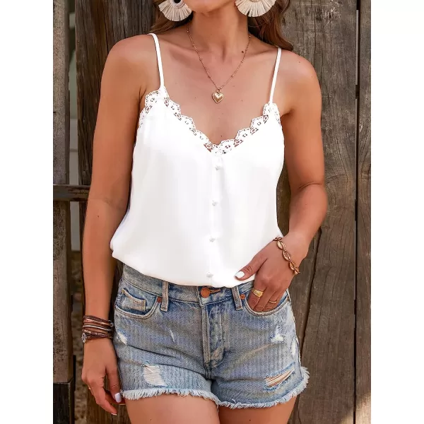 imageCUPSHE Womens Adjustable V Neck Blouse Mesh Thin Straps Tops with SleevelessWhite