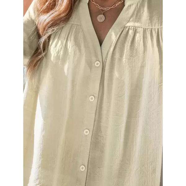 imageCUPSHE Womens Bathing Suit Coverups Ruffle Short Sleeves Swimwear Cover Up Shirt Dress 2024Sand