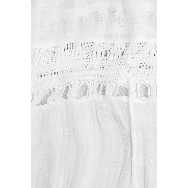 imageCUPSHE Womens Bell Sleeve Tassel Drawstring Short KimonoWhite