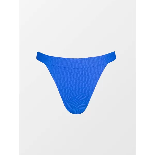 imageCUPSHE Womens Bikini Bottom High Cut Mid Waist Cheeky Bathing SuitCobalt Blue