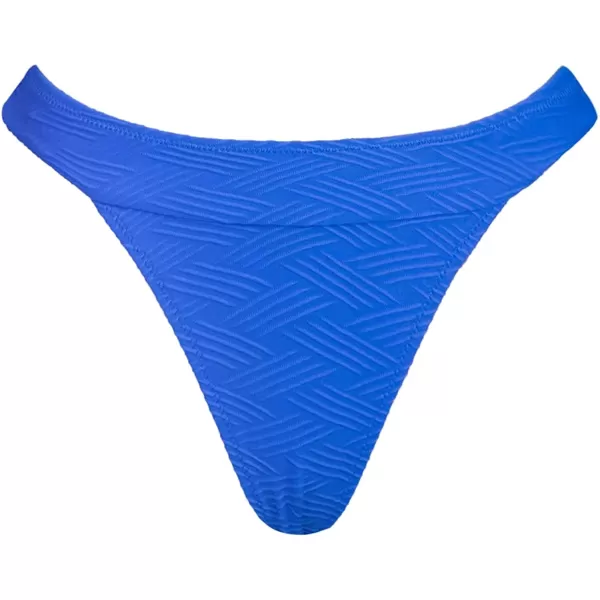imageCUPSHE Womens Bikini Bottom High Cut Mid Waist Cheeky Bathing SuitCobalt Blue