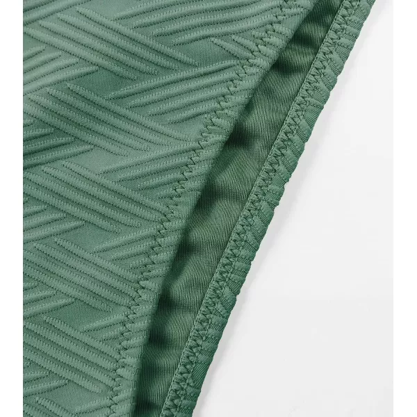 imageCUPSHE Womens Bikini Bottom High Cut Mid Waist Cheeky Bathing SuitMoss Green
