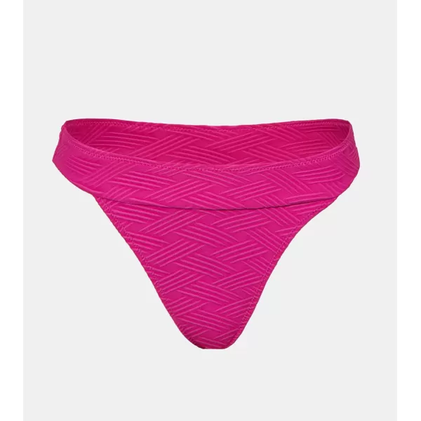 imageCUPSHE Womens Bikini Bottom High Cut Mid Waist Cheeky Bathing SuitNeon Pink