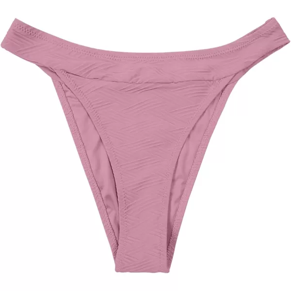 imageCUPSHE Womens Bikini Bottom High Cut Mid Waist Cheeky Bathing SuitPink
