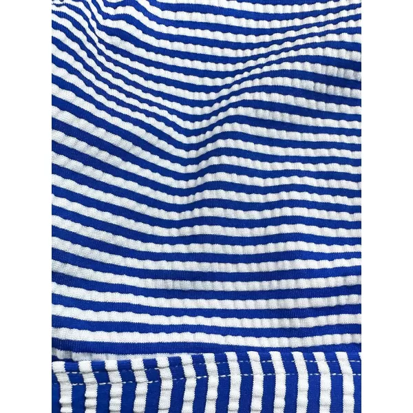 imageCUPSHE Womens Bikini Set High Waisted Two Piece Swimsuit Ruched Striped Halter Back Ties SwimwearBlue