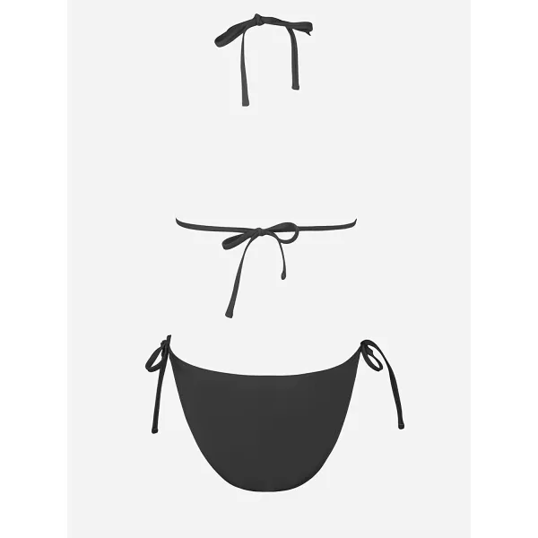imageCUPSHE Womens Bikini Set Triangle Halter Self Tie ThongBlack