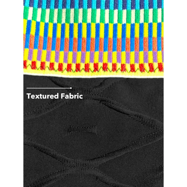 imageCUPSHE Womens Bikini Sets Two Piece Swimsuit High Waisted Scoop Neck Adjustable Straps Colorful StitchingBlack