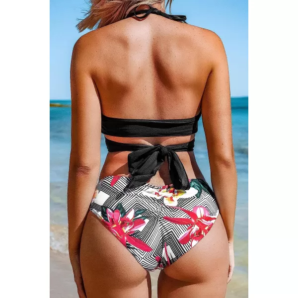 imageCUPSHE Womens Bikini Swimsuit Tie Low Rise Two Piece Bathing SuitBlack