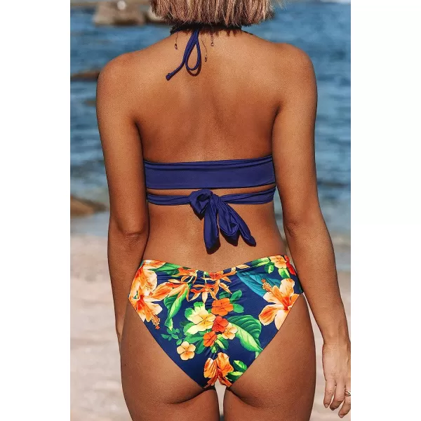 imageCUPSHE Womens Bikini Swimsuit Tie Low Rise Two Piece Bathing SuitBlue
