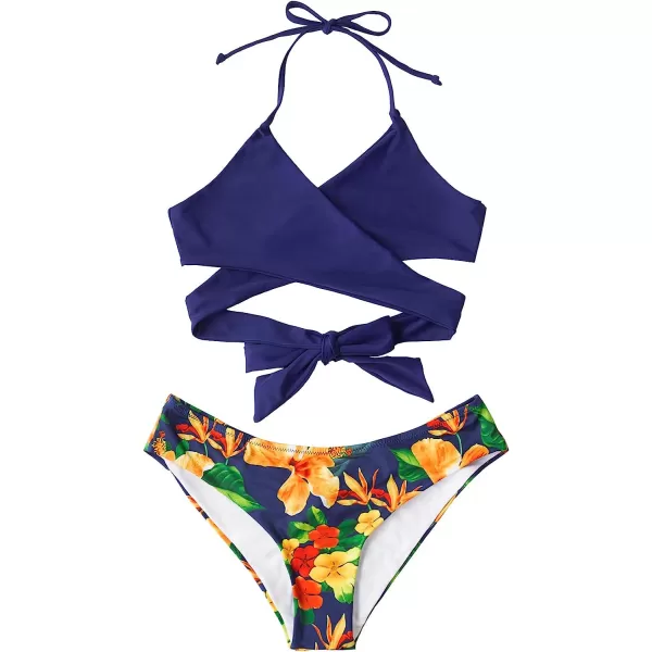 imageCUPSHE Womens Bikini Swimsuit Tie Low Rise Two Piece Bathing SuitBlue
