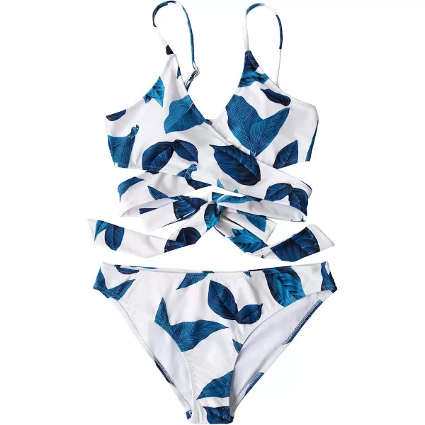 imageCUPSHE Womens Bikini Swimsuit Tie Low Rise Two Piece Bathing SuitNavy White