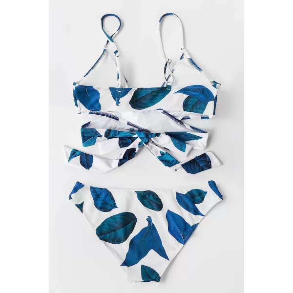 imageCUPSHE Womens Bikini Swimsuit Tie Low Rise Two Piece Bathing SuitNavy White