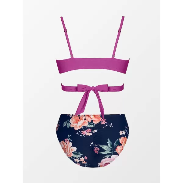 imageCUPSHE Womens Bikini Swimsuit Tie Low Rise Two Piece Bathing SuitPurple