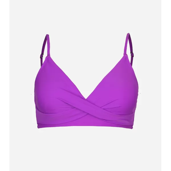 imageCUPSHE Womens Bikini Top Bathing Suit V Neck Adjustable Spaghetti Straps Twist FrontPurple