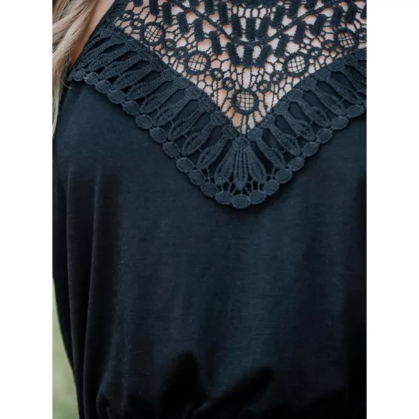imageCUPSHE Womens Black Mini Jumpsuit Crochet Lace Cami Romper Sleeveless Cami JumpsuitBlack