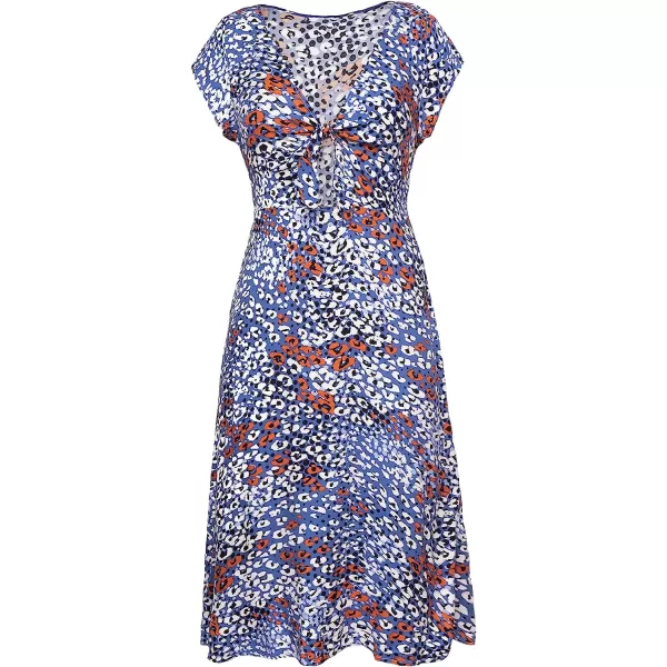 imageCUPSHE Womens Bow tie VNeck Leopard Cutout DressMulticolored