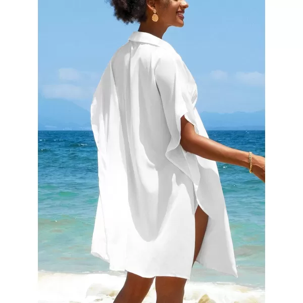imageCUPSHE Womens Button Front Shirt Kimono Knee Length Cover upWhite