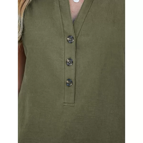 imageCUPSHE Womens Buttoned Sleeveless Shirt Dress Summer Dress Sleeveless Mini DressGreen