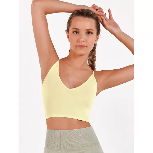 imageCUPSHE Womens Camisole Crop Cami Top V Neck Spaghetti StrapsYellow