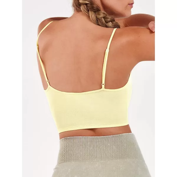 imageCUPSHE Womens Camisole Crop Cami Top V Neck Spaghetti StrapsYellow