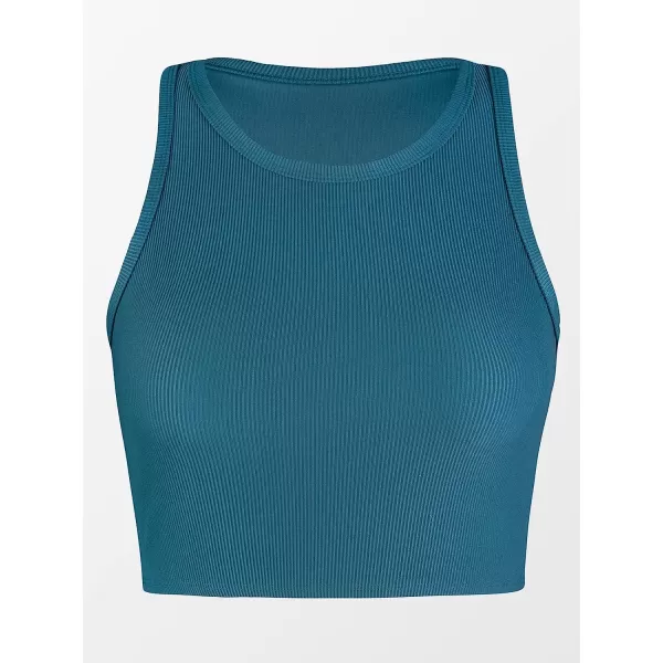 imageCUPSHE Womens Camisole Crop Round Neckline Sleeveless TopTeal