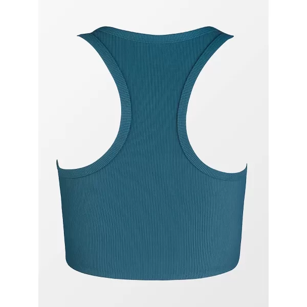 imageCUPSHE Womens Camisole Crop Round Neckline Sleeveless TopTeal