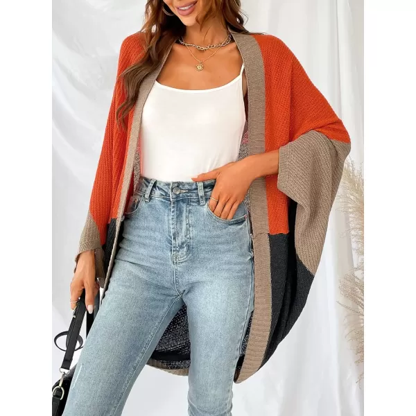 imageCUPSHE Womens Casual Color Block Ribbed Knit Cardigan Oversized Wrap Sweater with Long SleevesMulticolor