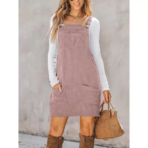 imageCUPSHE Womens Casual Mini Dress Square Neck Corduroy Solid Pocket Front Wide Straps Short Overall DressesLight Purple