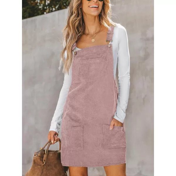 imageCUPSHE Womens Casual Mini Dress Square Neck Corduroy Solid Pocket Front Wide Straps Short Overall DressesLight Purple
