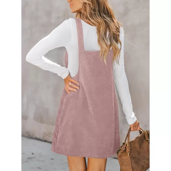 imageCUPSHE Womens Casual Mini Dress Square Neck Corduroy Solid Pocket Front Wide Straps Short Overall DressesLight Purple