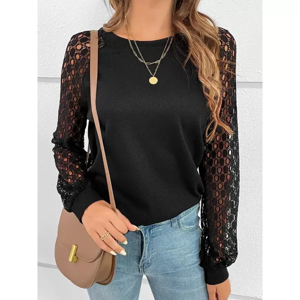 imageCUPSHE Womens Casual Mock Neck Blouse Rib Knit Tops Long Sleeve Shirts with Cutout DetailsBlack
